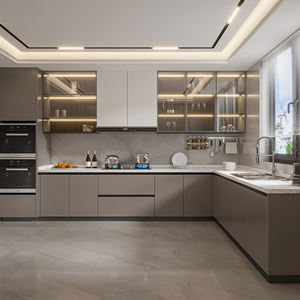 Fabrika fiyat komple mutfak dolapları mobilya seti Modern özel mutfak dolapları tasarımlar melamin kabine mutfak - Product Image 1