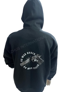 Sweat à capuche unisexe brodé 100% coton avec fermeture éclair Sweat-shirt lourd de haute qualité Logo personnalisé Poche en éponge française - Product Image 6