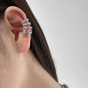 Dylam Fashion Design Hypoallergenic 925 Sterling Silver Rhodium 18K Gold Plated C Shape 5A Cubic Zirconia Hoop <b>Cuff</b> <b>Earrings</b> - Product Image 3