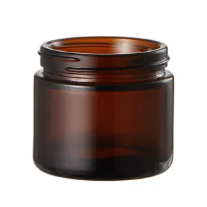 Wholesale15g 20g 30g 50g Cosmetic Brown Amber Glass Cosmetic Jar For Eye Face Cream Skincare Moisturize Cream Glass Jar With Lid