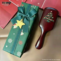 Boîte cadeau rigide personnalisée pour brosse à cheveux de Noël avec dorure à chaud, gaufrage, vernis sélectif et insert personnalisé
