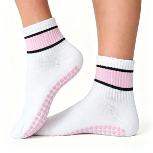 Pure Cotton Anti Grip Gym Barre Yoga Pilate <b>Socks</b> Crocheted Leg Warmers for Women Knitted Tube Hosiery Winter Costume Accessory - Product Image 1