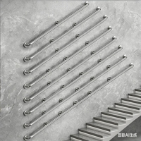 Rampe d'escalier murale sur mesure en acier inoxydable brossé moderne pour appartement et bâtiment public