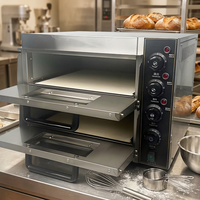 Four à pizza électrique à 2 niveaux avec écran LED et protection contre la surchauffe, contrôle par minuterie pour la maison, les restaurants, les boulangeries et les hôtels