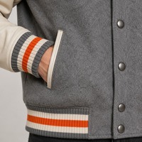 Veste de baseball varsity en cuir et laine vintage de haute qualité, avec logo personnalisé OEM XUFEI, pour homme, design graphique brodé.