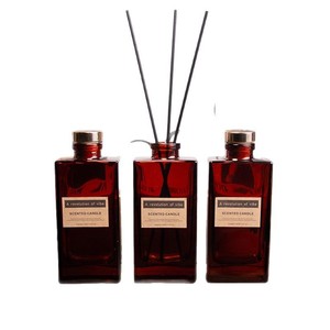 <b>Reed</b> <b>Diffuser</b> Set Glass Rectangle Paraben Free Alcohol Free Long Lasting Aroma 6 Months Fresh Air Indoor Bedroom Hotel - Product Image 3