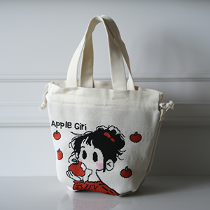Sac fourre-tout tricoté à cordon de serrage pour femme, sac de rangement portable, sac de courses, cadeau pour étudiants - Product Image 2