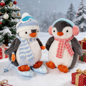 ตุ๊กตาเพนกวินขนนุ่มมาใหม่ ของขวัญคริสต์มาส ตุ๊กตาของเล่นนุ่มสำหรับเด็ก ตุ๊กตาเพนกวินคู่รักพร้อมผ้าพันคอ - Product Image 4