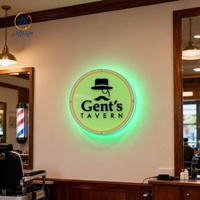 Enseigne lumineuse LED personnalisée en acier inoxydable pour entreprise, logo personnalisé, lettres LED 3D, enseigne lumineuse en acrylique avec logo mural pour réception et bureau
