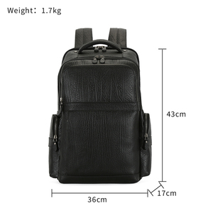 <span class=keywords><strong>Zaino</strong></span> <span class=keywords><strong>in</strong></span> Vera <span class=keywords><strong>Pelle</strong></span> di Vacchetta Nera Personalizzato per Uomo, Design per Laptop, Impermeabile, Logo Personalizzabile, <span class=keywords><strong>Zaino</strong></span> da Viaggio - Product Image 3