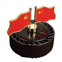 Diffuseur d'arômes solaire moderne pour tableau de bord de voiture, ornement drapeau rouge cinq étoiles, parfum longue durée, désodorisant en alliage