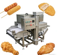 Machine entièrement automatique pour enrober les doigts de poulet, les bandes de poulet, la farine de pain, la poudre d'escalope, la machine à saupoudrer