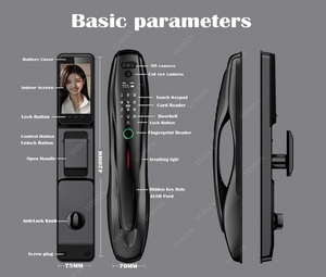 Sinh trắc học 3D khuôn mặt vân tay điện tử khóa cửa điện tử Khóa thẻ mã 6068 khóa điện tử ttlock Wifi ứng dụng Video intercom - Product Image 6