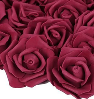 Têtes de fleurs de rose en mousse PE vibrantes de 7 cm - Fleurs artificielles imperméables pour mariage, Saint-Valentin et Thanksgiving, décoration de la maison