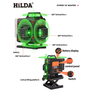 Nivel Láser <span class=keywords><strong>HILDA</strong></span> de 16 Líneas, Autonivelante, 4x360 °   Nivel Láser de Rayo Verde <span class=keywords><strong>4D</strong></span>, Láser de Línea Vertical para la Construcción de Pisos y Azulejos - Product Image 4
