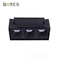 Spot LED linéaire encastré sans cadre anti-éblouissement 15W COB à 5 lampes pour showroom