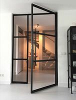 Puerta Francesa de Acero con Marco Delgado para Proyecto de Villa, Ideal para Jardín/Patio