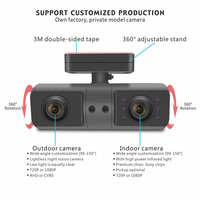 Caméra CCTV double 200m 1080p HD pour voiture avec vision nocturne infrarouge double objectif pour taxi/SUV/autobus scolaire