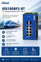Switch PoE++ Industrial de Riel DIN de 8 Puertos 10/100/1000M Administrado de Capa 2 con 2 Puertos Uplink SFP de 1000M, Alta Potencia