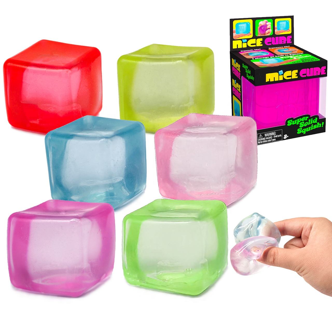 Squeeze Sensory Toys Relief Squishy Fidget Toys Decompressed Funny Colorful Ice Cubes Stress Balls
