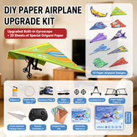 Kit d'avion en papier télécommandé 2,4 GHz DIY avec lumière, jouet planeur pour enfants, cadeau éducatif STEM