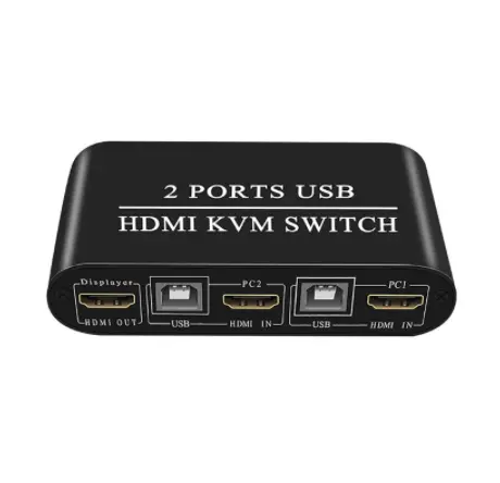 Stock para la venta caliente 4K de alta definición HDMI KVM Switch 2 puertos USB Manual Switcher Box Keyboard Mouse Splitter