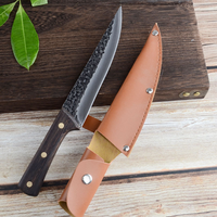 Couteau à Désosser Forgé à la Main en Acier Carbone Haute Qualité, Lame Affûtée, Manche en Bois, Finition Satinée, Idéal pour la Cuisine - Prix Bas