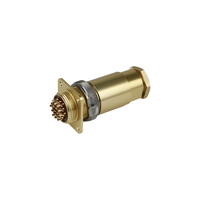 Conector de Montaje en Panel Longli IP54 Impermeable Serie PC, Carcasa de Aluminio Mini-Circular, Brida de Latón Plateado, M5 M8 M16 M19