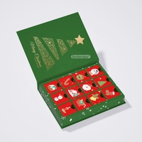 Boîte à chocolat recyclable du fabricant, logo personnalisé, cadeau de luxe pour les fêtes, boîte de calendrier de l'avent de Noël avec insert