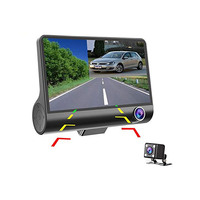 Junpara-caméra De sécurité pour voiture, DashCam, enregistreur DVR 1080P, caméra De tableau De bord, 3 lentilles, 4 pouces, boîte noire