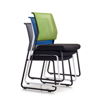 Chaise de formation cantilever en maille respirante, chaise de conférence empilable en acier avec siège en tissu pour bureau et salle de classe, achat en gros