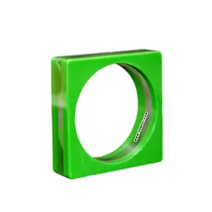 Green sandwich square shaped clear resin bangle bracelet jewellery