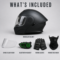 Casque de moto électrique pour trajets quotidiens, casque modulaire intégral rabattable, casque avec écouteurs inclus, unisexe, pour moto de rue