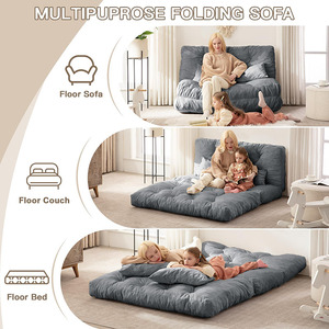 Colchón de suelo para adultos, extra grueso, sofá de suelo largo, sofá cama individual, puf natural, sofá plegable con almohadas - Product Image 5