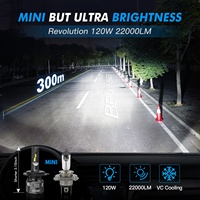Bevinsee Factory V45 22000LM 120W CSP-3570 H7 9005 9006 Ampoule LED pour voiture et moto H11 H8 H9 H4 Phare LED