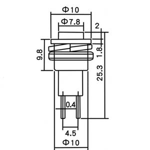 Pinch 10mm Push <b>Button</b> Switch DS-316 DS-314 1NO Solder Terminal Non-locking Self-resetting Doorbell Horn Switch - Product Image 2