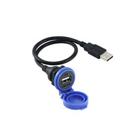 USB 2.0 Female Panel Mount Extension Cable for Industrial Equipment