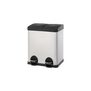 <span class=keywords><strong>Poubelle</strong></span> d'intérieur à pédale noire de 30 litres en acier inoxydable résistant aux empreintes digitales avec couvercle en plastique - Product Image 1