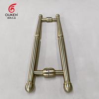 Poignée de porte de luxe en aluminium massif, style classique, bronze antique, pour entrée principale de villa, porte en bois et verre grand format