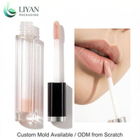 Tubos Vacíos para Brillo Labial, Cuadrados, de Pared Gruesa, Plástico ABS Personalizado con Aplicador de Varita