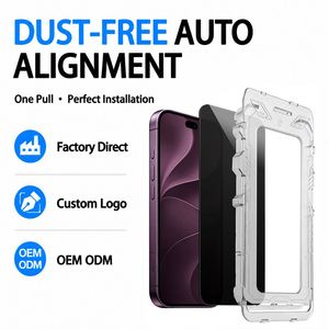 โรงงานผลิตโดยตรง รับทำโลโก้ตามสั่ง OEM ODM ฟิล์มกระจกนิรภัย 2.5D Ultra-Thin 9H HD สำหรับ 18 Pro Max ติดตั้งอัตโนมัติ - Product Image 1