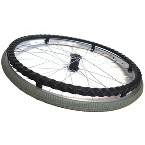24X1 <span class=keywords><strong>3</strong></span>/8 Inch Rolstoel Pu Platte Vrije Wielen 14X1.375 Rolstoel Pu Geschuimd Bandenwiel Met Hoes - Product Image 5