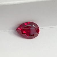 Starsgem Pierre précieuse synthétique en forme de poire, rubis de laboratoire cultivé, pierre en vrac