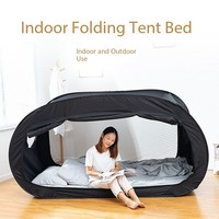 Pare-soleil en maille pour porte simple Moustiquaire imperméable à une seule couche Entièrement fermé Aucune installation Pliage facile