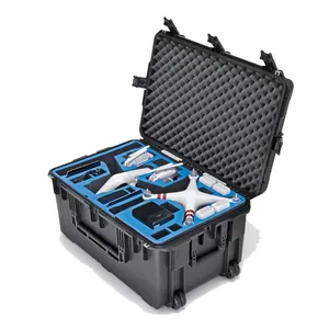 Drone için su geçirmez ekipman durumda darbeye dayanıklı plastik valiz drone sert kılıf