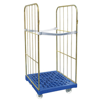 Chariot à roulettes démontable à double face, capacité de charge 350 kg, construction en acier, capacité 1100 L, roulettes de 4-6 pouces, base en plastique, système de serrage