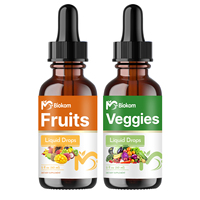 Suppléments multi-vitamines 60ML pour fruits et légumes Gouttes liquides pour femmes et hommes Suppléments énergétiques et vitamines Booster immunitaire