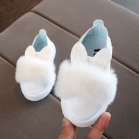 Chaussures pour bébé à la mode, motif lapin mignon, en peluche, antidérapantes, semelle souple, chaussures pour bébé, chaussures moelleuses de dessin animé, chaussures pour bébé fille
