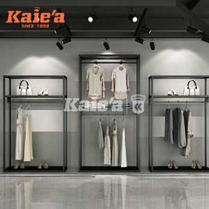 Tutto il negozio <span class=keywords><strong>di</strong></span> <span class=keywords><strong>abbigliamento</strong></span> Interior Design 2 livelli vestito da <span class=keywords><strong>donna</strong></span> nero espositore in metallo scaffale <span class=keywords><strong>abbigliamento</strong></span> Boutique mobili per scaffali - Product Image 4