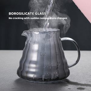 Kingze Professional 360ml 600ml Cafetière en verre borosilicaté Portable écologique pour serveur de café Barista Tools - Product Image 2
